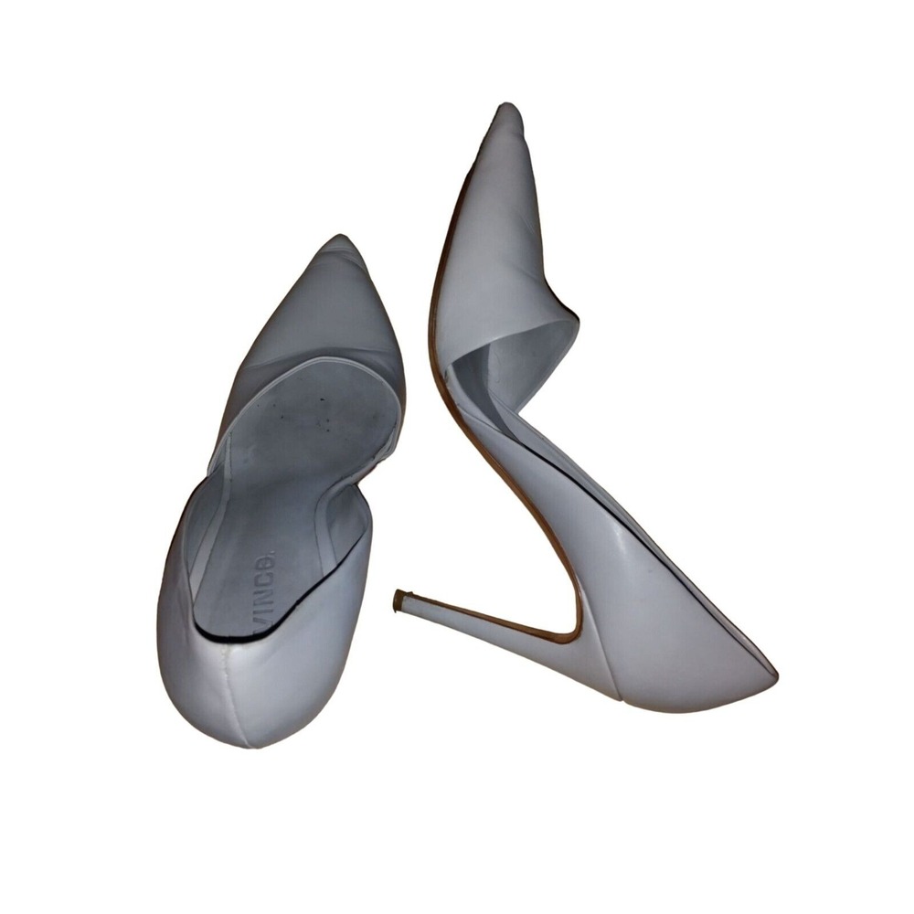 Vince D'Orsay Claire Paulette Pumps Sz 10 M Leather Woodsmoke Gray Designer - Picture 6 of 9